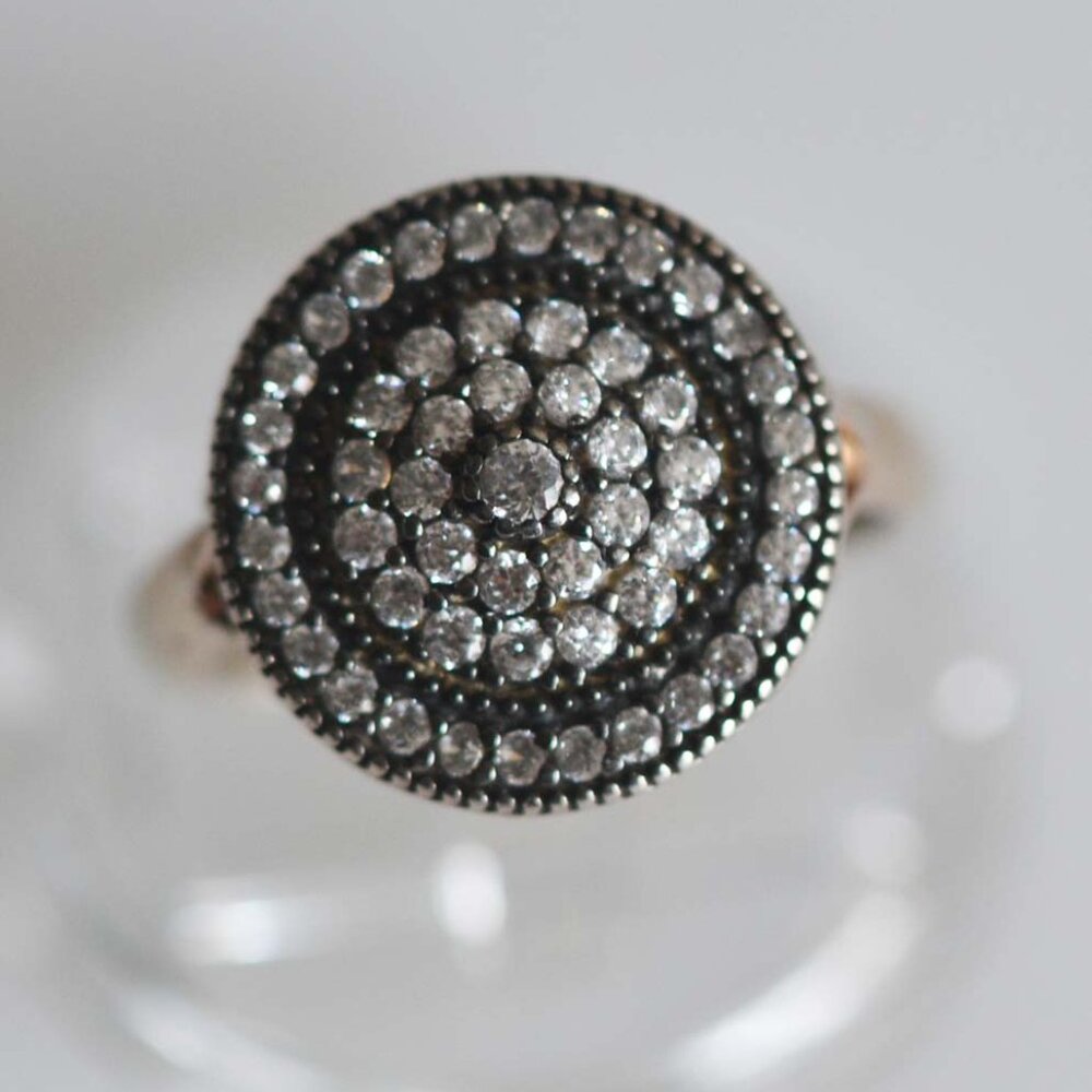 Sterling Silver Crystal Cluster Ring - image 8